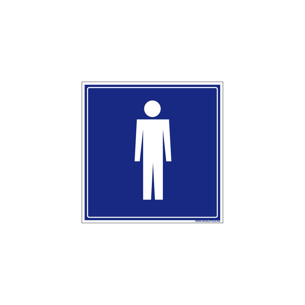 Signaletique Biz - Adhésif - Toilettes WC Hommes - Dimensions 250 x 250 mm - Protection Anti-UV - Extincteur & signalétique
