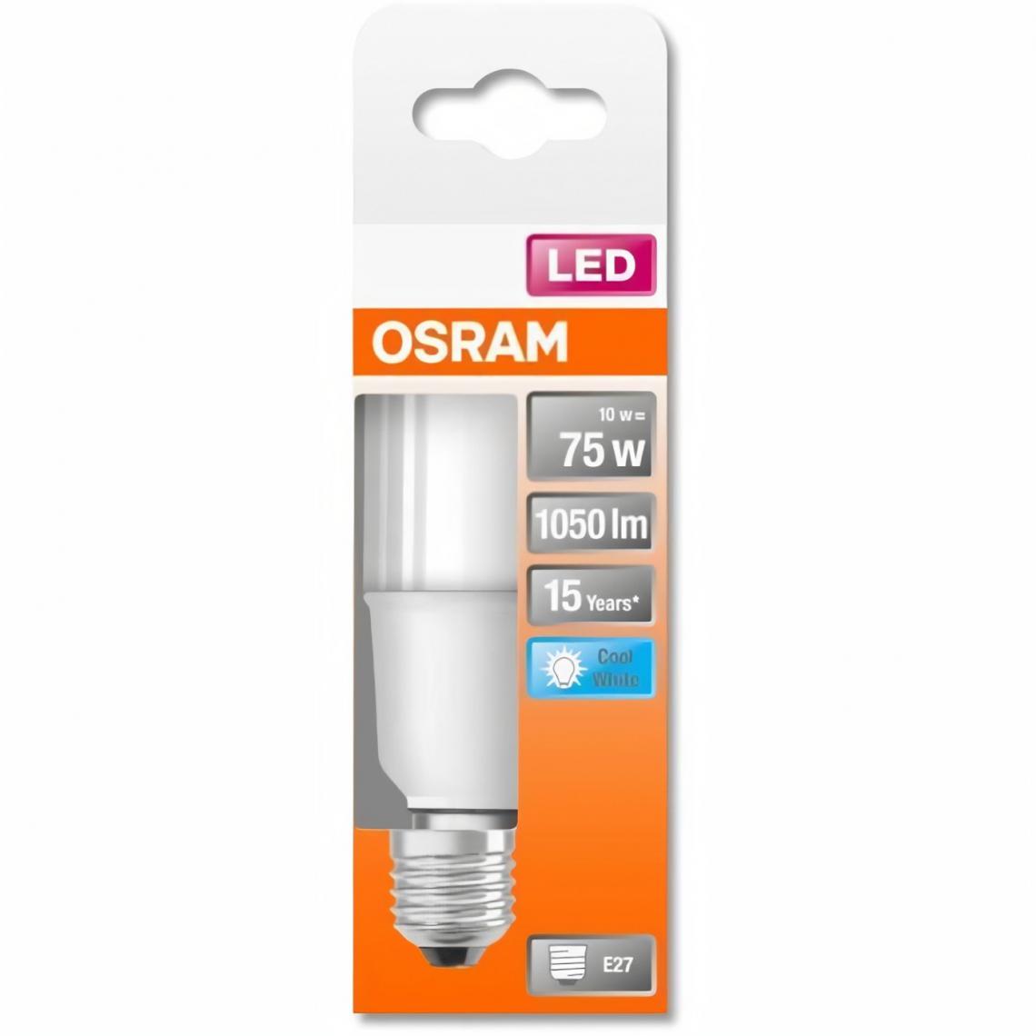 Osram - OSRAM Ampoule Stick LED dépoli avec radiateur 10W=75 E27 froid - Ampoules LED