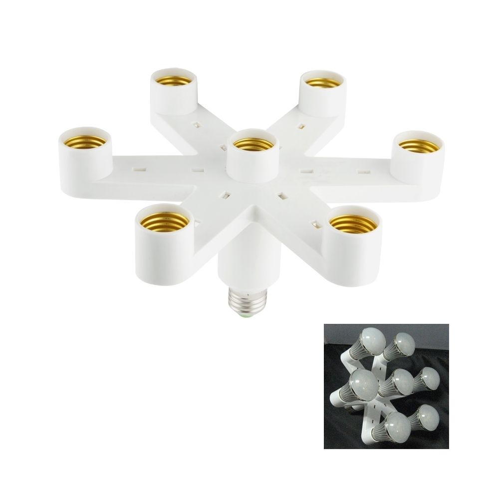 Wewoo - Douilles Ampoule blanc Convertisseur de support de lampe E27 1 tour 7 E27 d'adaptateur de de - Douilles électriques