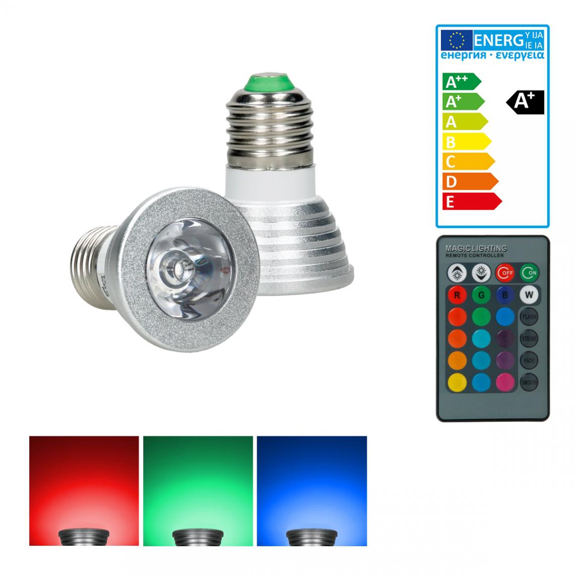 Ecd Germany - Spot LED E27 3 Watt RGB - Ampoules LED