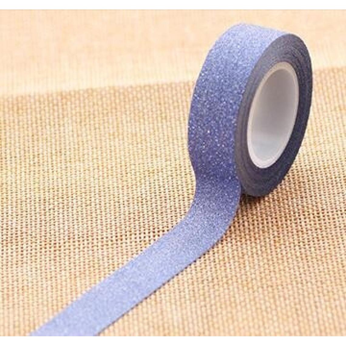 Wewoo - Ruban adhésif Étiquette pour de papier collant Washi Flashruban de bricolage décoratiflongueur 10 m bleu foncé - Colle & adhésif