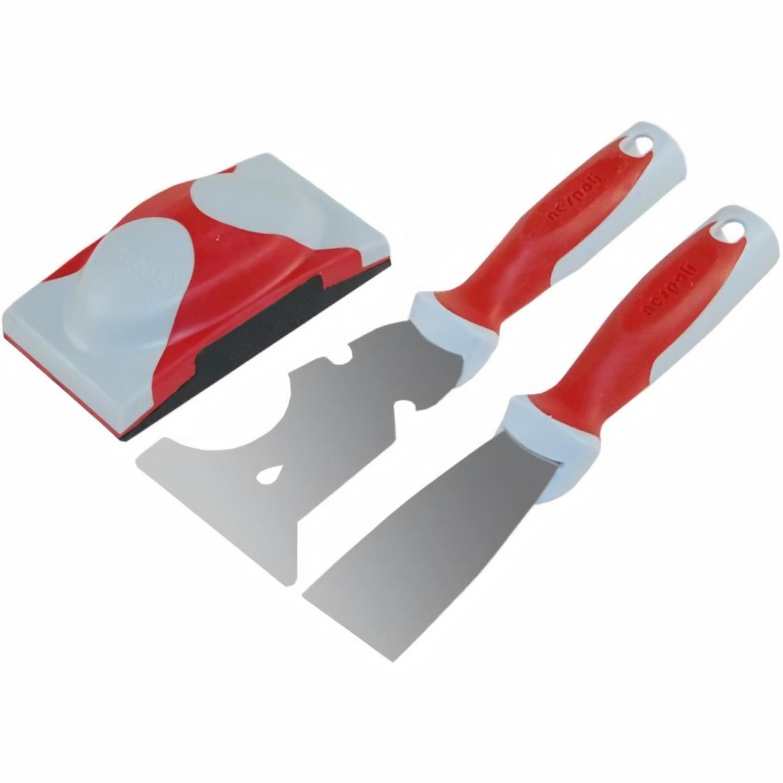 Nespoli - Lot pour travaux de ponçage / rebouchage 3 outils, NESPOLI - Outils de coupe