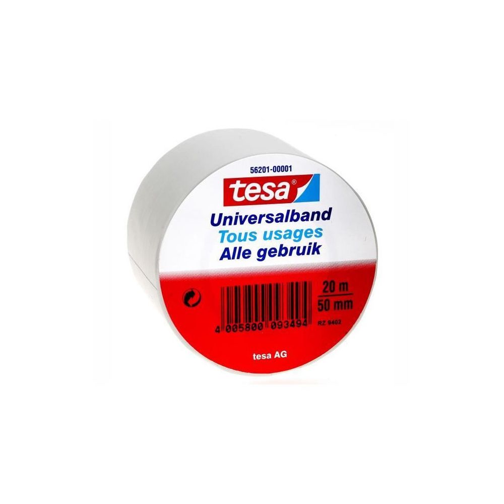 Tesa - TESA Ruban PVC tous usages - 20m x 50mm - Blanc - Colle & adhésif