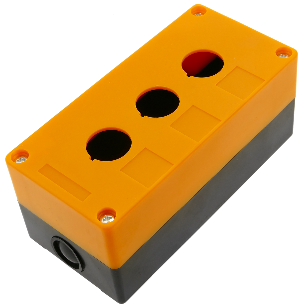Bematik - Boîte de contrôle pour appareils électriques 3 bouton poussoir ou commutateur 22mm jaune - Interrupteurs et prises étanches