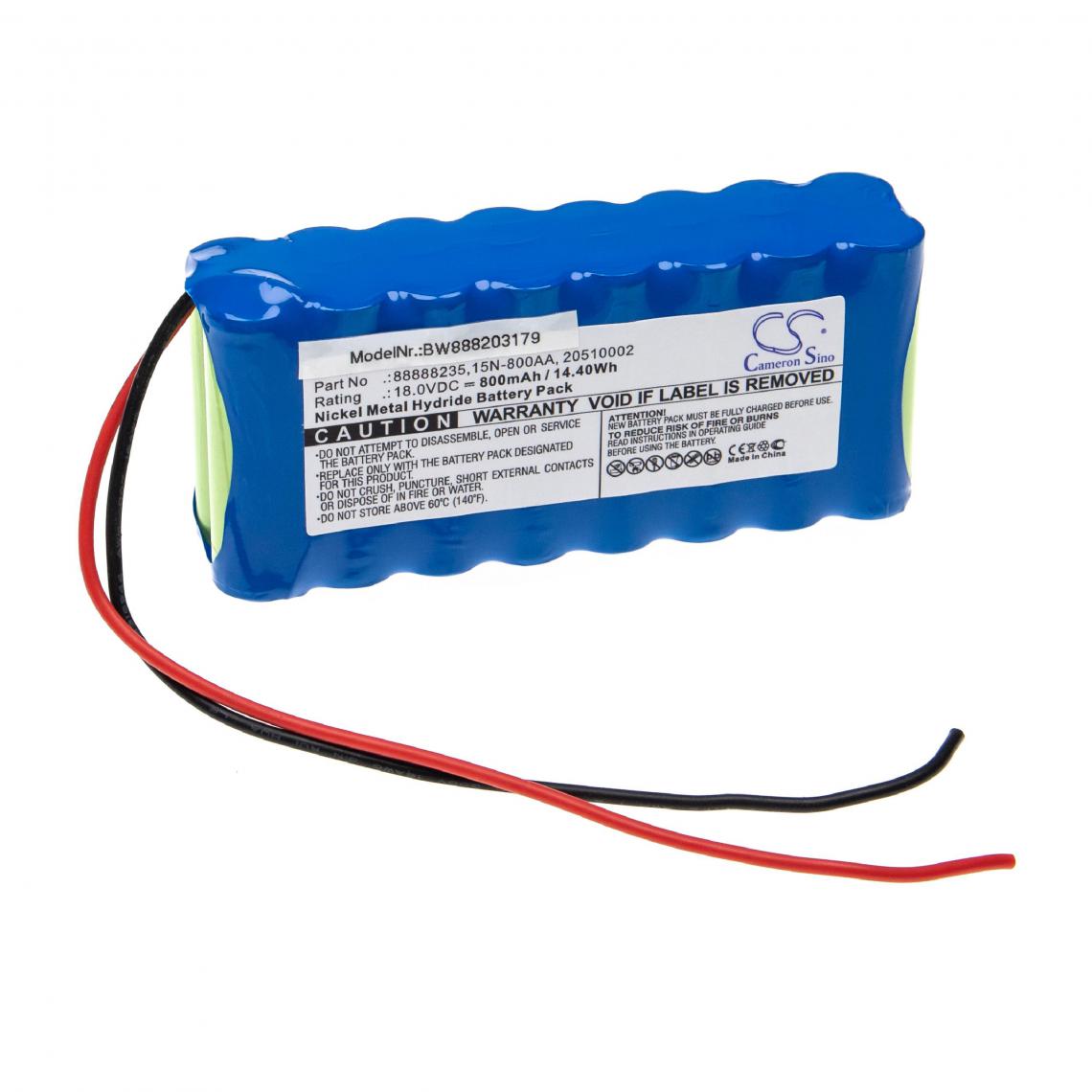 Vhbw - vhbw Batterie compatible avec GE Responder 1000, 1100 appareil médical (800mAh, 18V, NiMH) - Piles spécifiques