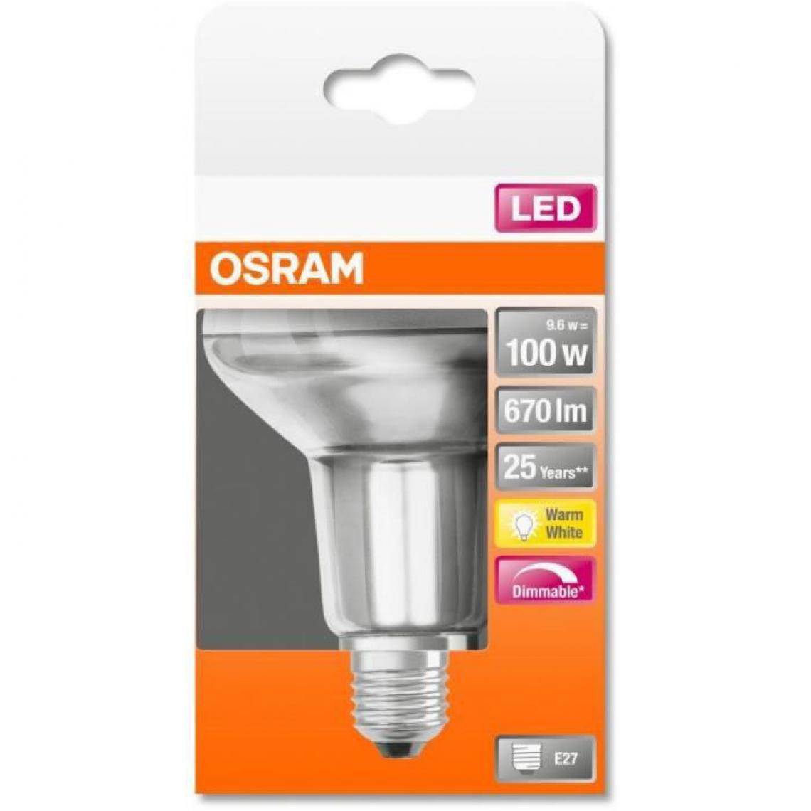 Osram - Spot R80 LED verre clair variable - 9,6W - Ampoules LED