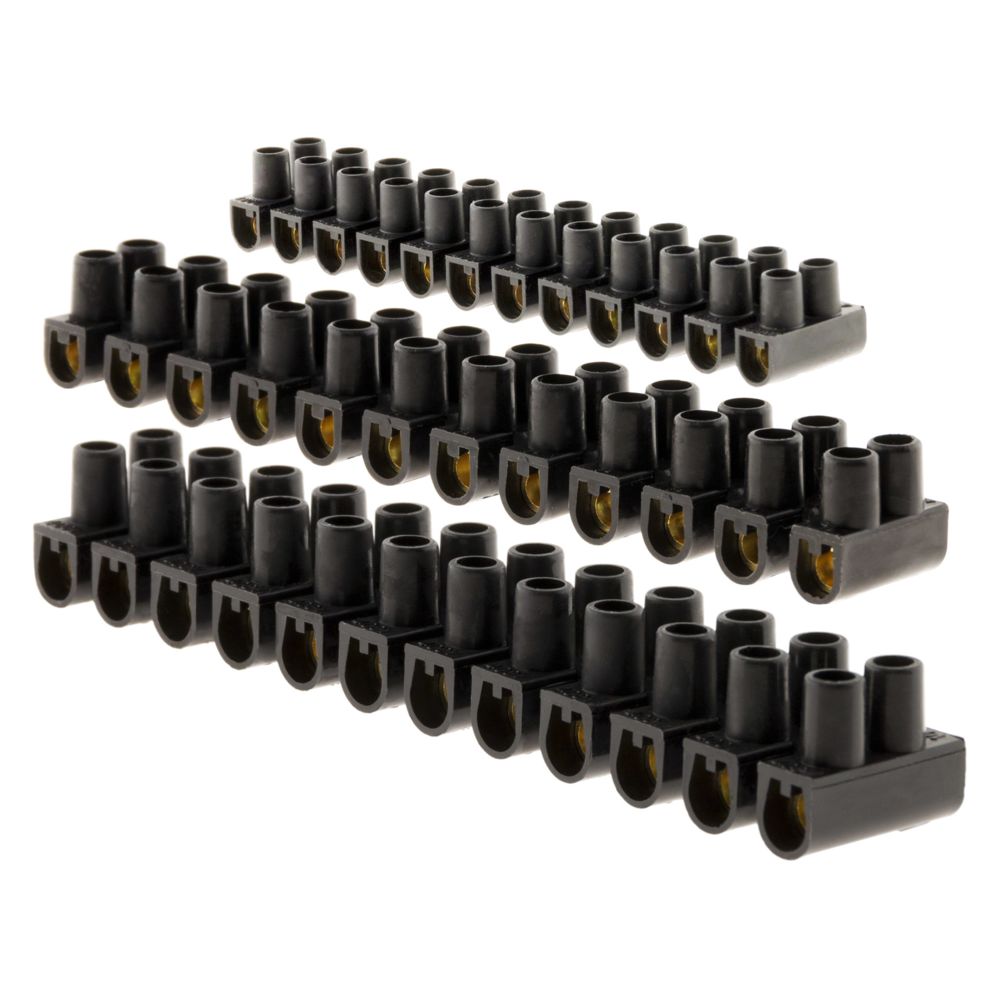 Zenitech - Lot 4 barrettes 1x4 mm²+ 1x6mm² + 2x 10 mm² noires - Zenitech - Accessoires de câblage