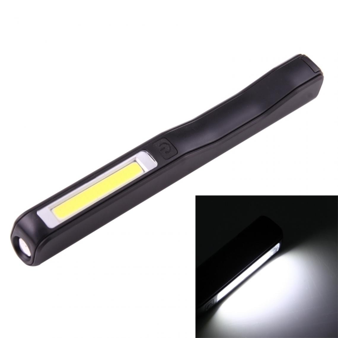 Wewoo - Lampe de poche torche noir 100LM COB LED 2-Modes haute luminosité forme de stylo lumière de travail / de avec 90 degrés rotatif pince à magnétique, blanche - Lampes portatives sans fil