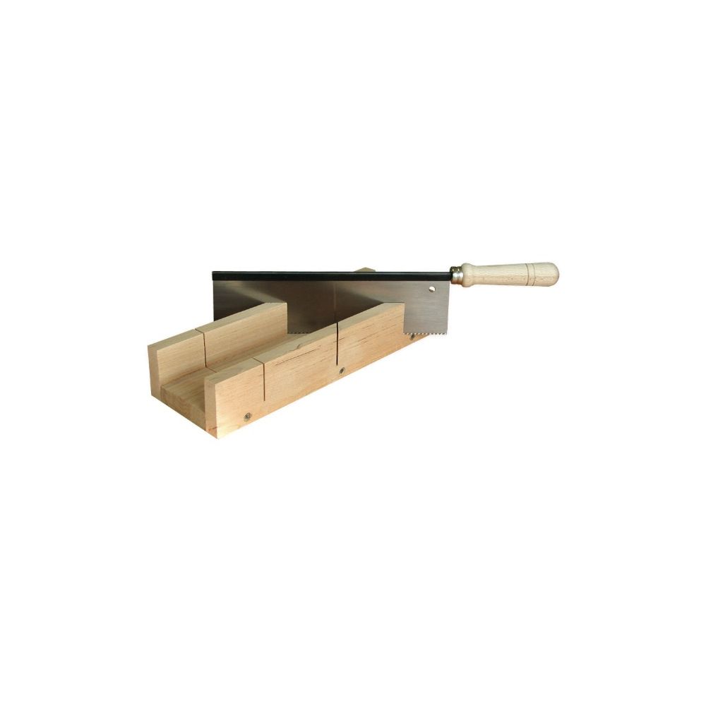 Outifrance - OUTIFRANCE - Boîte à onglet bois + scie à dos 250 x 70 x 30 mm - Outils de coupe