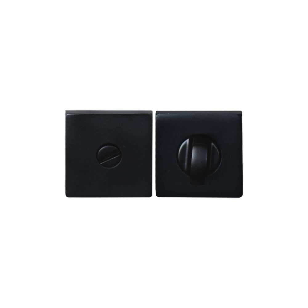 marque generique - Rosaces carrées à condamnation - aluminium anodisé noir x2 - Poignée de porte