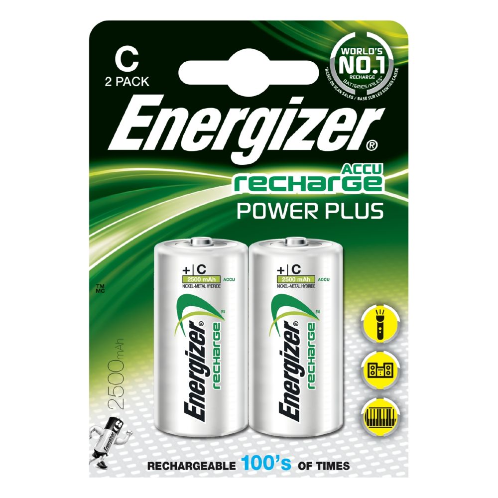 Energizer - pile rechargeable - energizer recharge power plus - lr14 - 1.5 volts - blister de 2 - Piles rechargeables