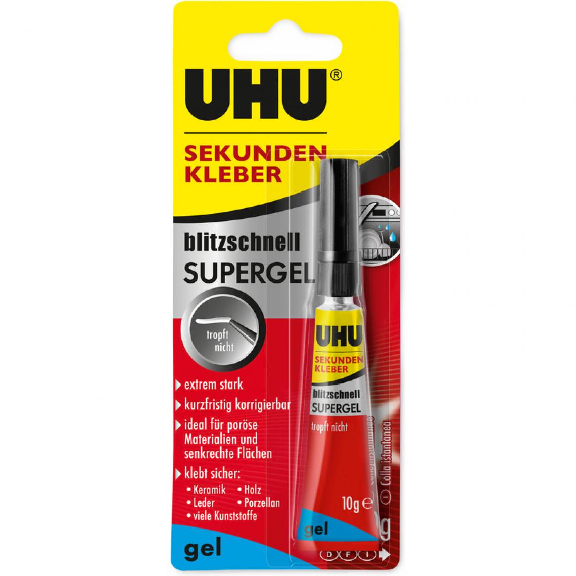 Uhu - UHU Colle instantanée blitzschnelle SUPERGEL, 10 g () - Colles et pistolets à colle