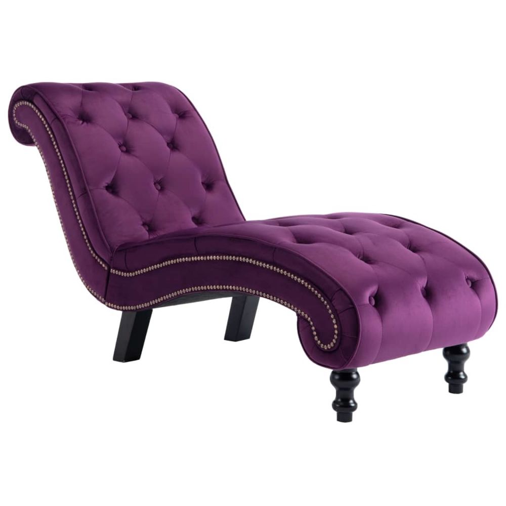 marque generique - Icaverne - Chaises longues selection Chaise longue Velours Violet - Transats, chaises longues