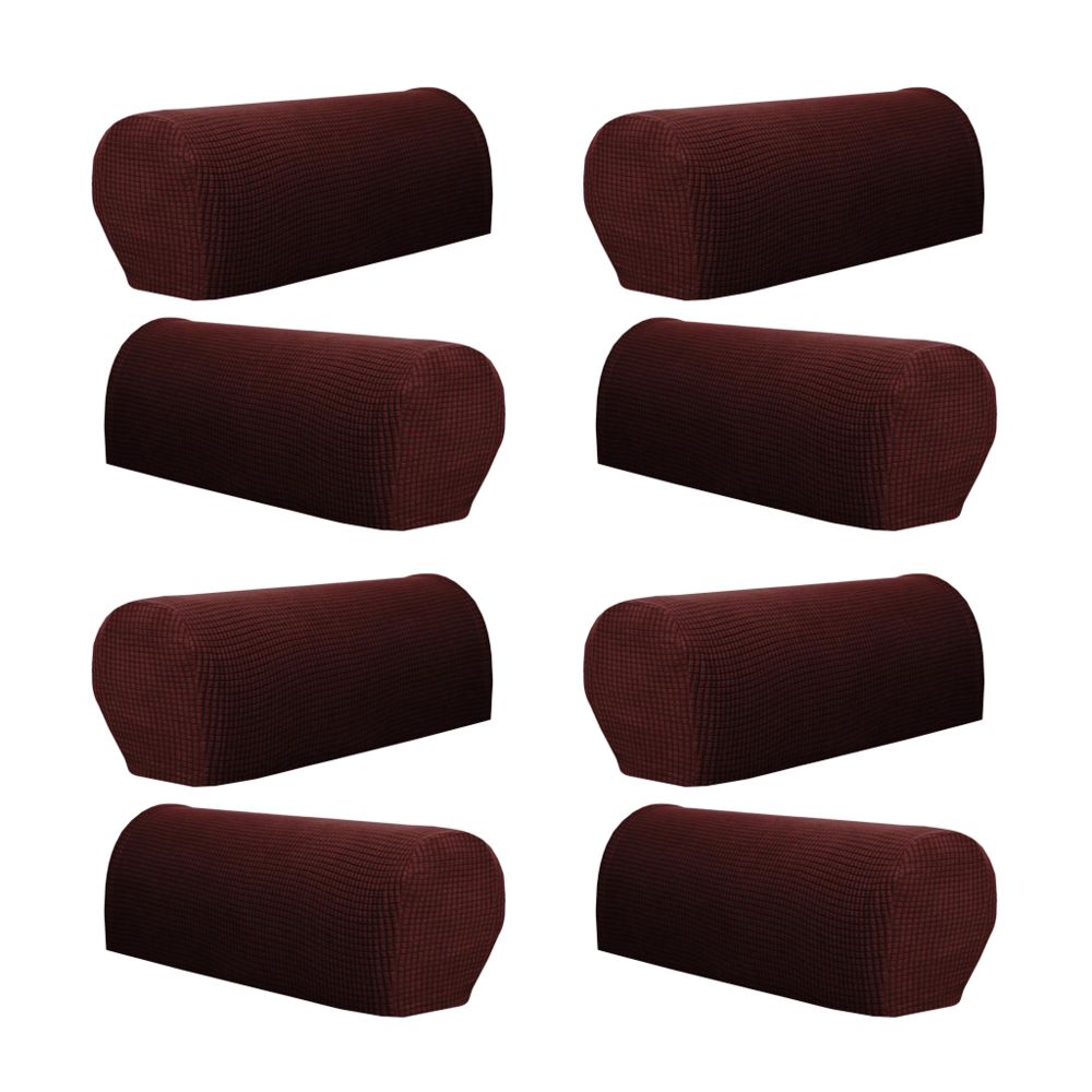 marque generique - ensemble de 8 accoudoirs de sofa de meubles de flanelle couvre protecteurs brun foncé - Tiroir coulissant