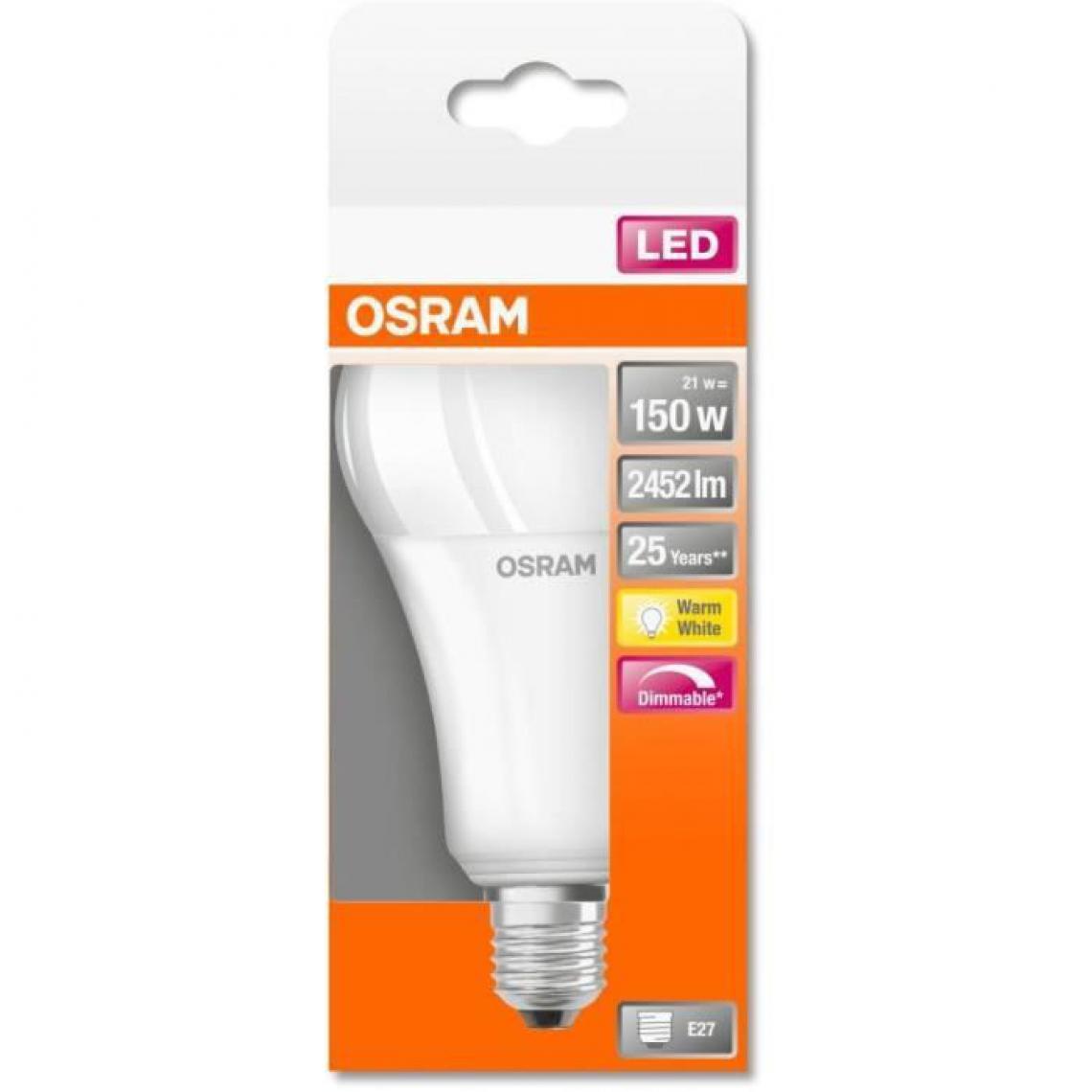 Osram - Ampoule LED Standard dépolie radiateur variable - 21W - Ampoules LED