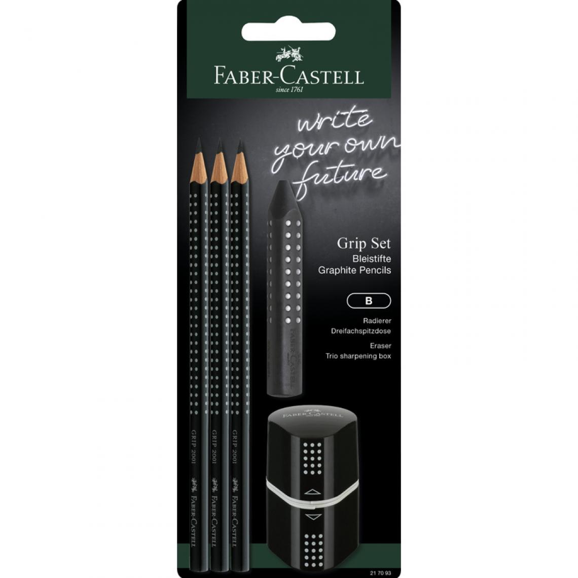 Faber-Castell - FABER-CASTELL Kit crayon GRIP 2001, blister, noir () - Outils et accessoires du peintre