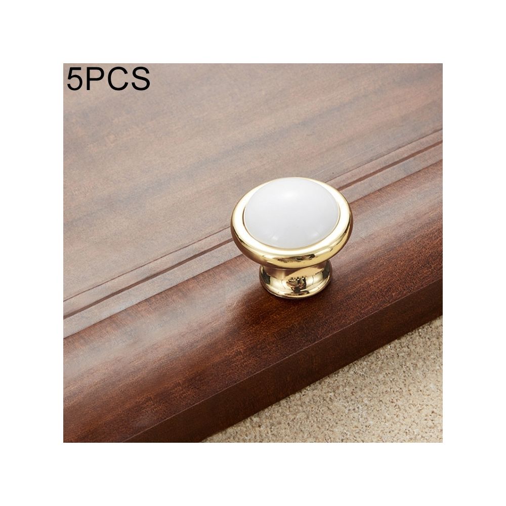 Wewoo - Poignée d'armoire en céramique alliage de zinc imitée d'or de 5 PCS 5089 pour la porte de tiroir - Poignée de porte