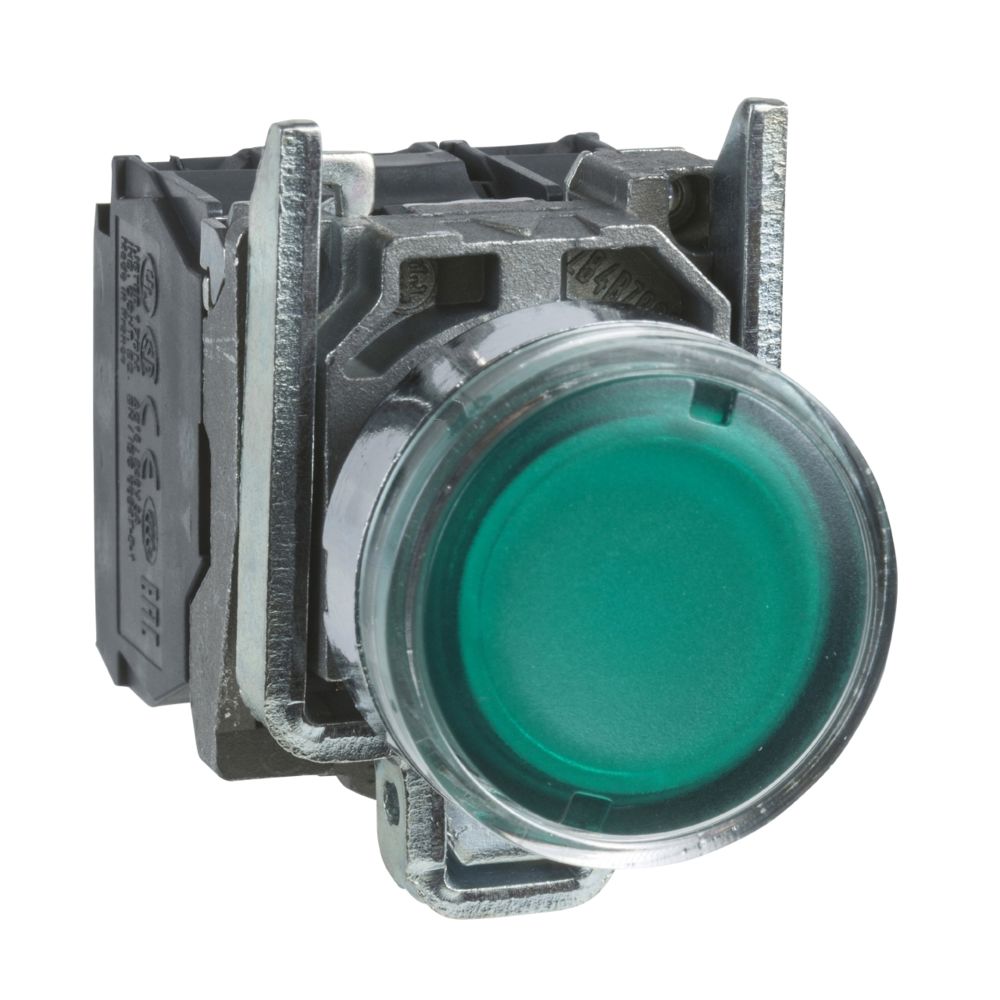 Schneider Electric - bouton poussoir lumineux - affleurant - 1no + 1nf - vert - 230v - schneider xb4bw33m5 - Autres équipements modulaires