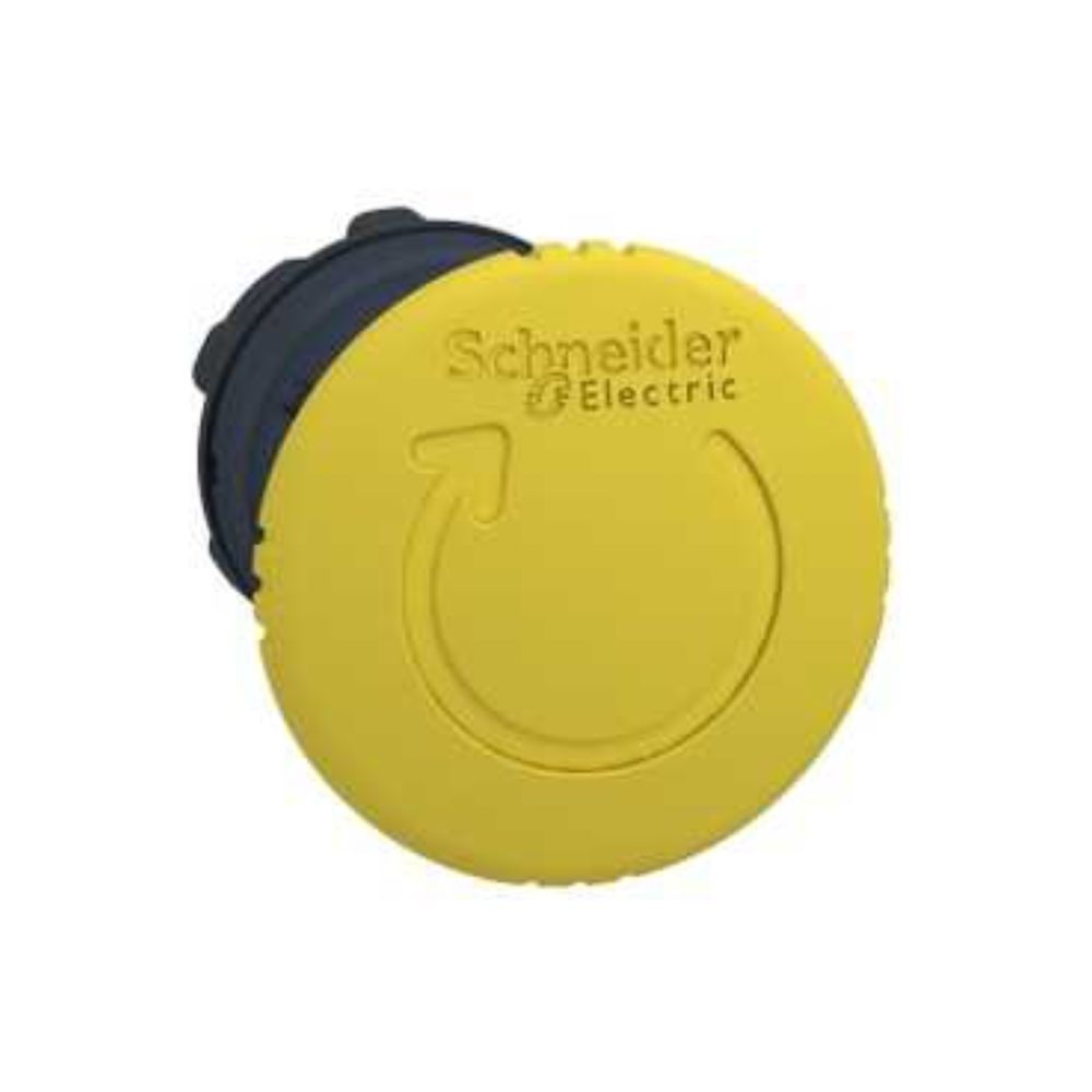 Schneider Electric - tête coup de poing - jaune - tourner pour déverrouiller - schneider electric zb5as55 - Autres équipements modulaires
