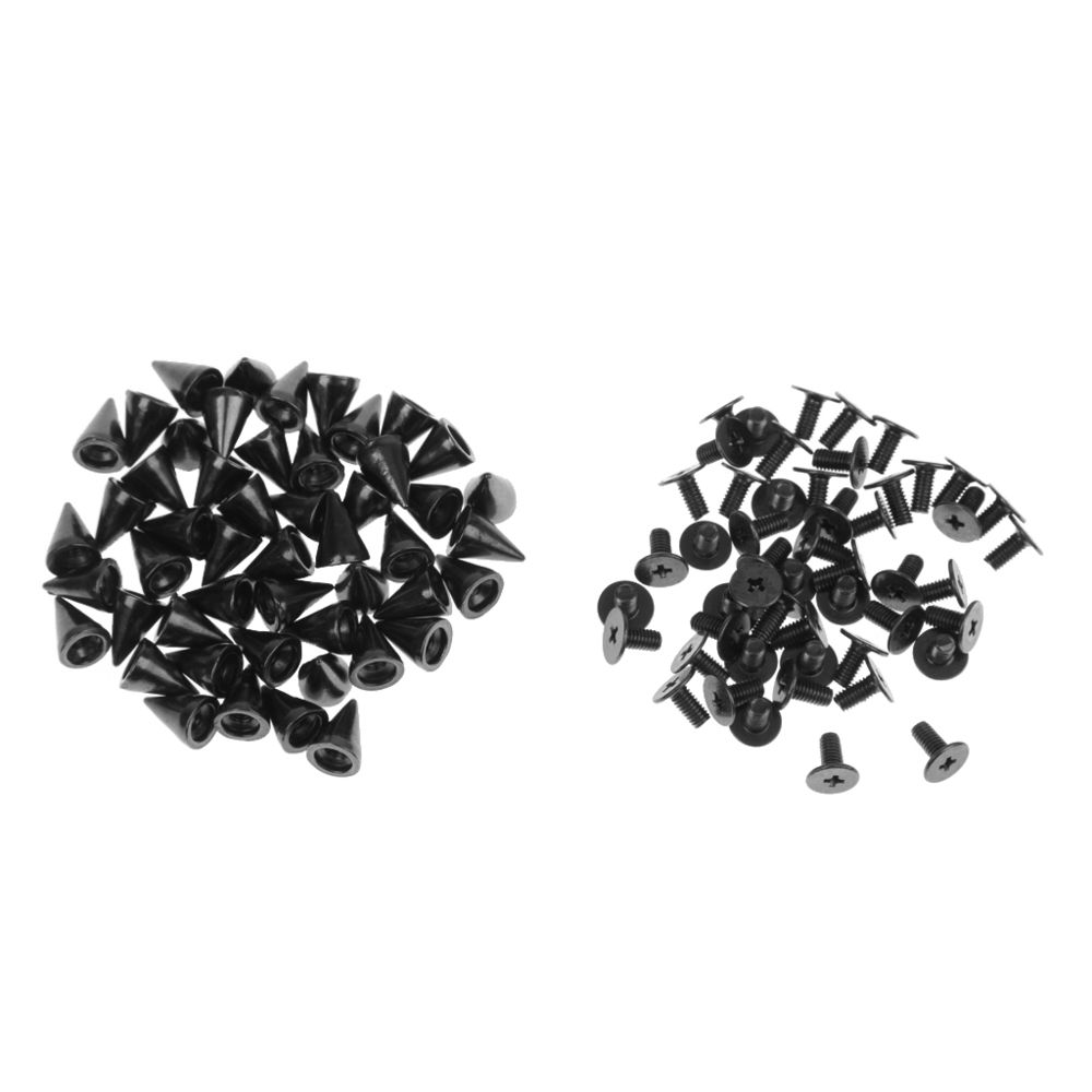 marque generique - 50 ensembles noir punk cônes décoratifs pointes clous à vis diy artisanat rivets - Boulonnerie