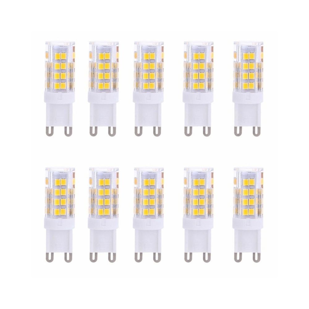 Wewoo - Ampoule LED SMD 2835 10 PCS G9 5W 2835SMD 51LEDs Céramique Lumière de Maïs Bi-Pin Lights, AC 220-240V (Blanc Chaud) - Ampoules LED