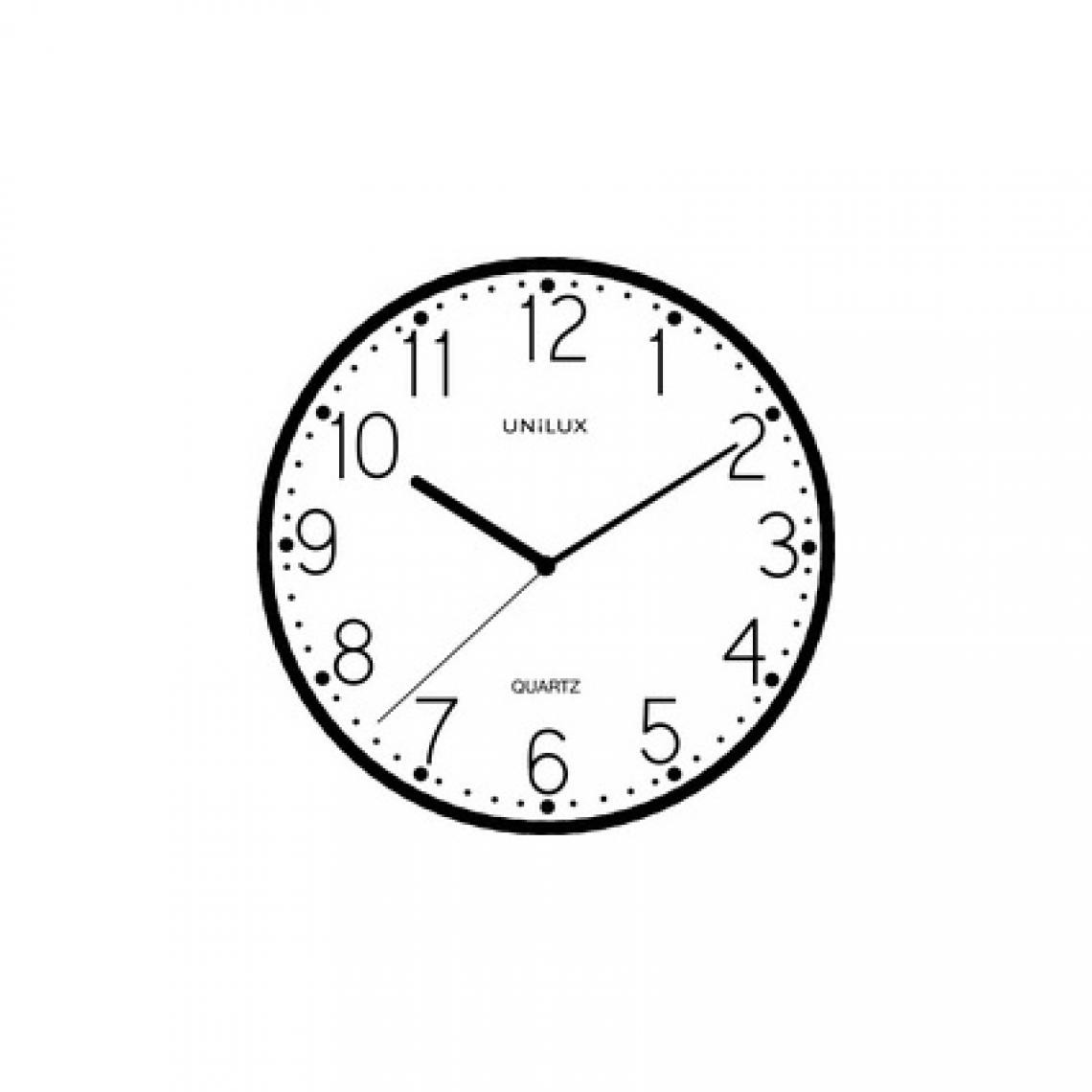 Unilux - UNILUX Horloge murale/horloge à quartz NESSY, noir () - Télérupteurs, minuteries et horloges