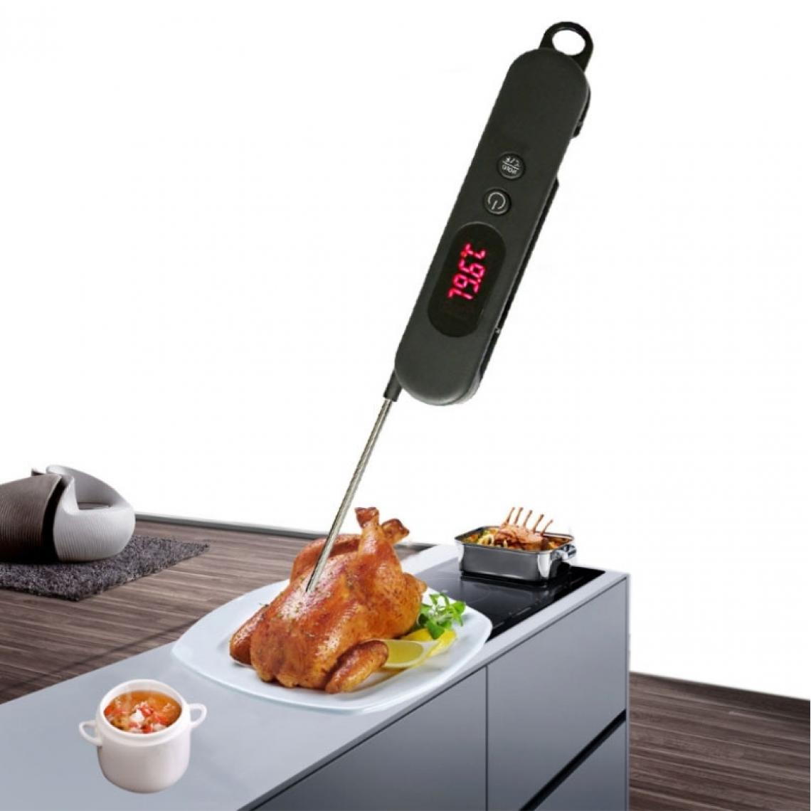 Wewoo - Thermomètre de viande numérique pliable 2 PCS Sonde sans fil Lecture instantanée Cuisine Cuisson des aliments Longue En Acier Inoxydable BBQ - Appareils de mesure