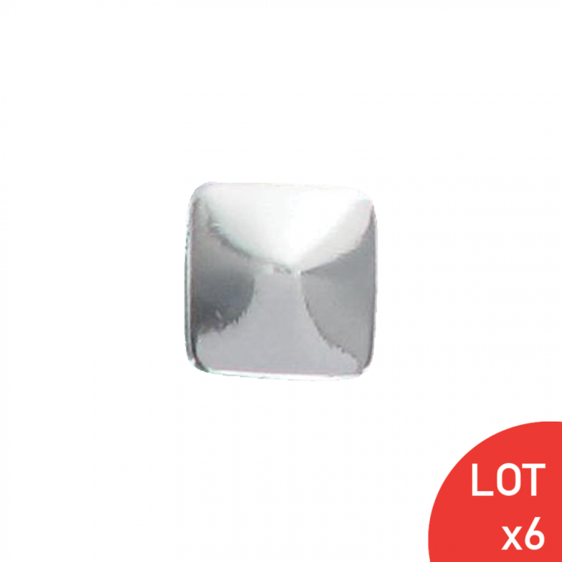Sama - Bouton de meuble pointe diamant chromé carré 20X20 mm LOT DE 6 - Poignée de meuble