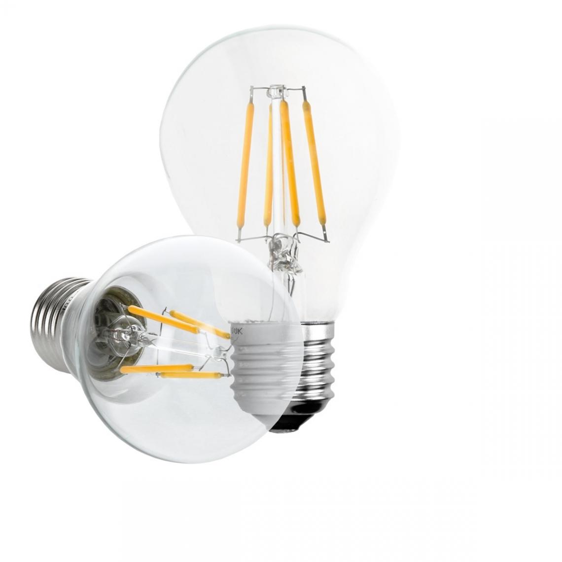 Ecd Germany - ECD Germany 4 x LED Filament de l'ampoule E27 classique Edison 4W 408 lumens 120° Angle de faisceau AC 220-240 reste caché et remplace 20W Lampe incandescente Blanc Chaud - Ampoules LED