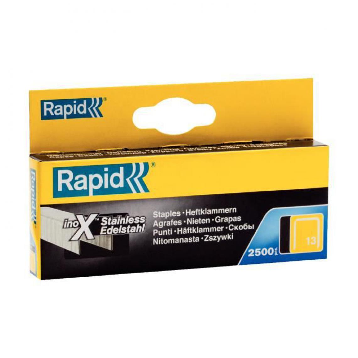 Rapid - Agrafes inoxydable - Fil fin - N°13/06 mm - Clouterie