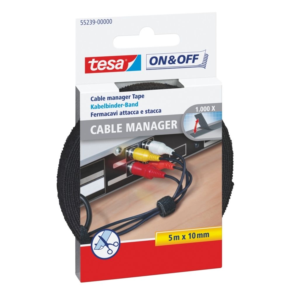 Tesa - Regroupes câble TESA On&Off Cable Manager Large x5 - Boîtes d'encastrement