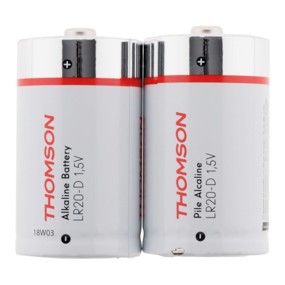 Thomson - Pack 2 piles alcalines LR20 D 1,5 V - Thomson - Piles rechargeables