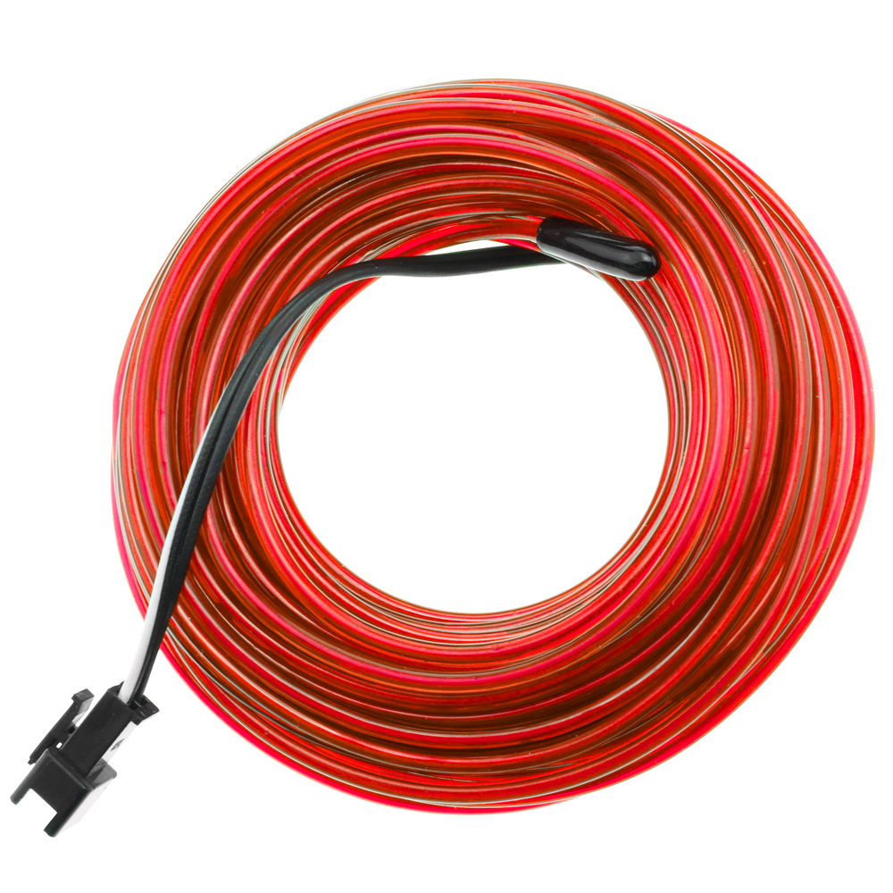 Bematik - Fil électroluminescent Rouge 2.3mm bobine 25m - Fils et câbles électriques