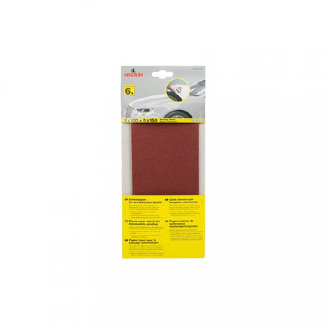 Unitec - NIGRIN Papier émeri, ponçage intermédiaire, grain P100/150 () - Abrasifs et brosses