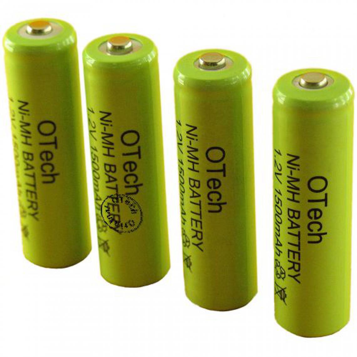 Otech - Piles/accus rechargeables AA/LR6 1500 mAh x4 - Piles rechargeables