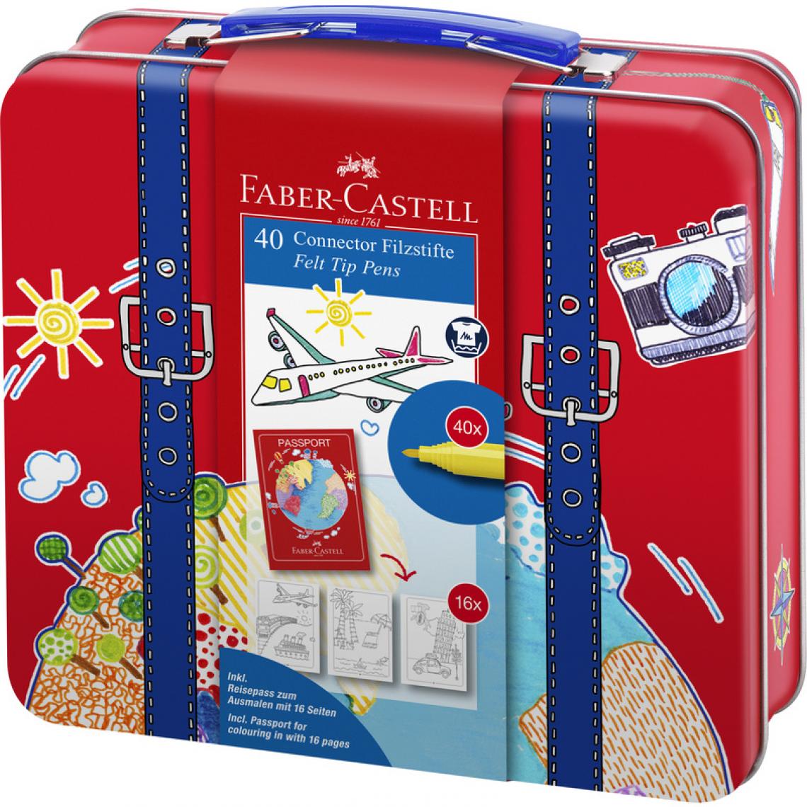 Faber-Castell - FABER-CASTELL Feutre CONNECTOR PEN, mallette de voyage de 40 () - Outils et accessoires du peintre