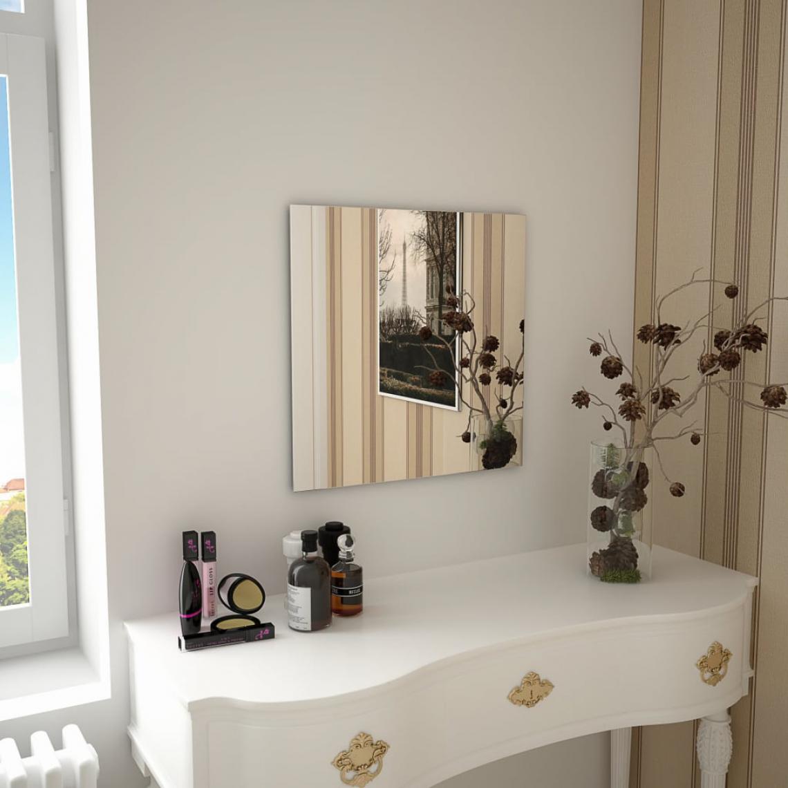 Chunhelife - Miroir mural carré 50 x 50 cm Verre - Miroir de salle de bain