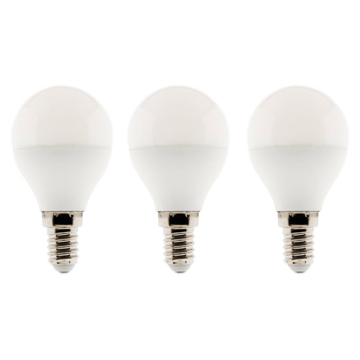 Elexity - Lot de 3 ampoules LED sphériques 5,2W E14 470lm 2700K (blanc chaud) - Ampoules LED