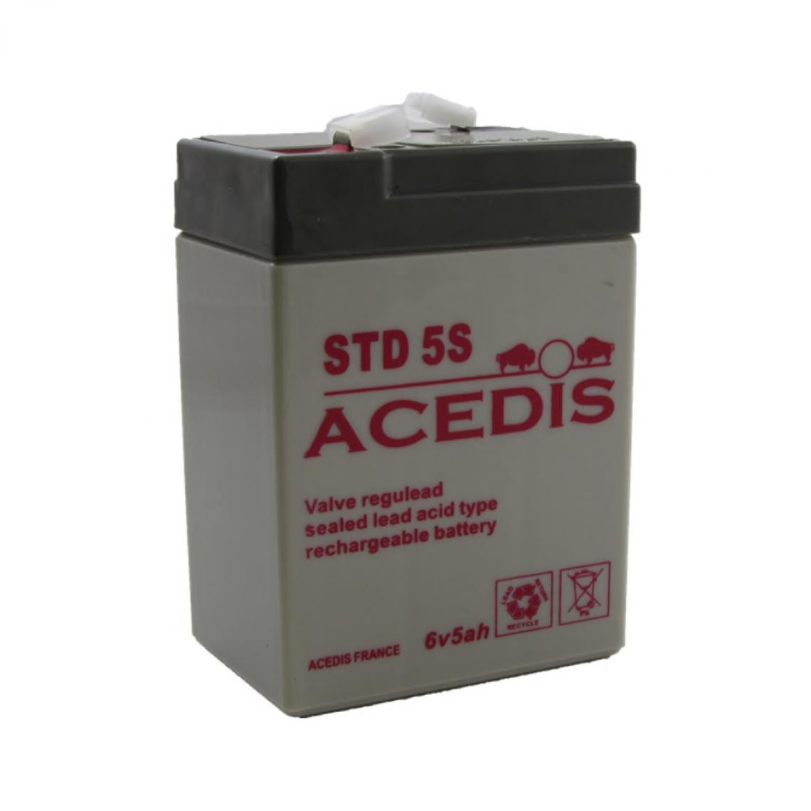 Divers Marques - Batterie Plomb Etanche - ACEDIS STD 5S - AGM VRLA, 6 V 5 Ah - Piles rechargeables