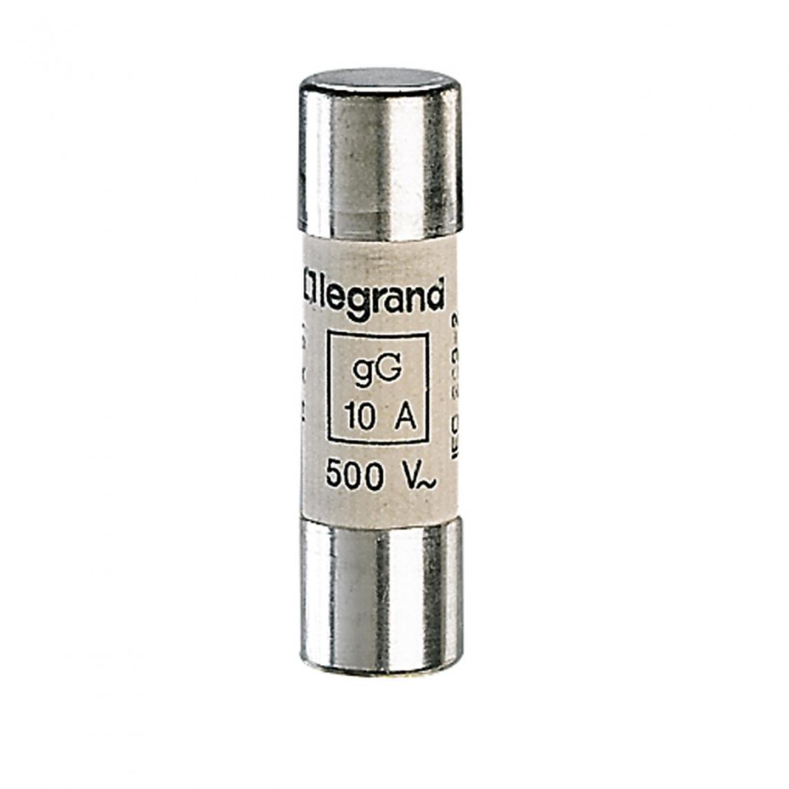 Legrand - fusible cartouche cylindrique - 14 x 51 - 10 ampères - type gg hpc - sans percuteur - Fusibles
