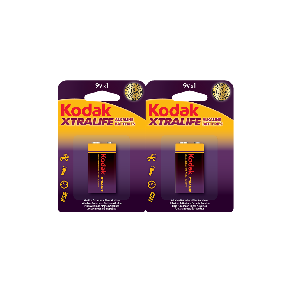 Kodak - KODAK - Pile - XTRALIFE Alcaline - 9V - lot de 2-- - Piles rechargeables