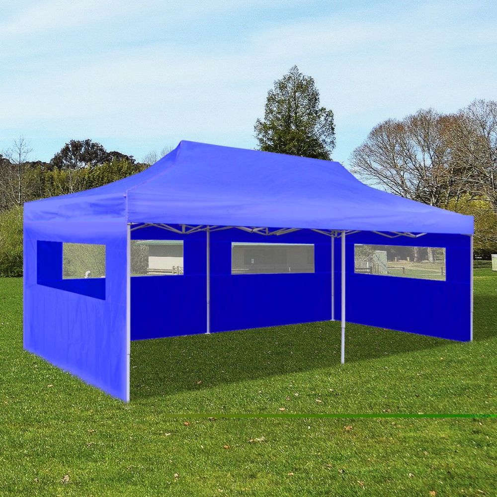 Vidaxl - Tente de réception pliable bleue 3 x 6 m | Bleu - Marquise, auvent