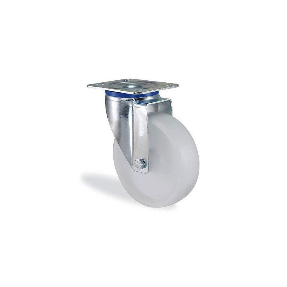 marque generique - Roulette pivotante polypropylène blanc diamètre 100mm charge 150kg - Cheville