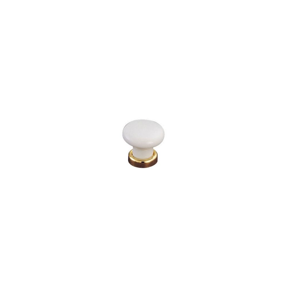 Fosun - Bouton porcelaine - Diamètre : 37 mm - Hauteur : 25 mm - Décor : Blanc - Matériau : Porcelaine - FOSUN - Poignée de meuble