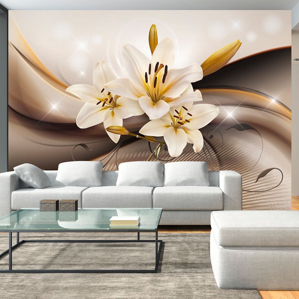 Bimago - Papier peint - Golden Lily - Décoration, image, art | Fleurs | Lilies | - Papier peint