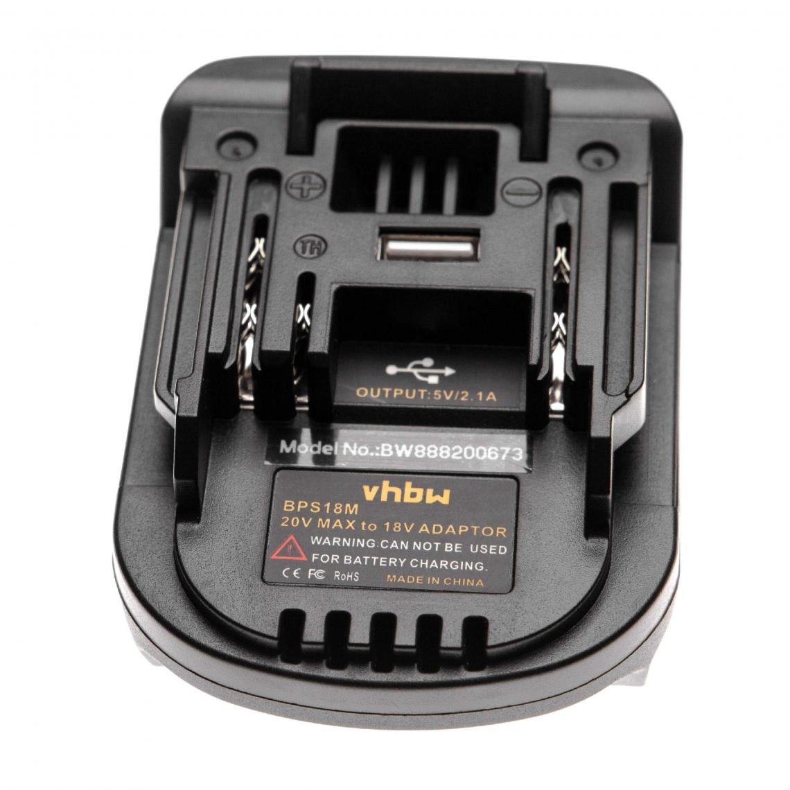 Vhbw - vhbw Adaptateur de batterie compatible avec Stanley outils électriques - Adaptateur batteries Li-ion 20 V vers 18 V compatible avec Makita - Accessoires vissage, perçage