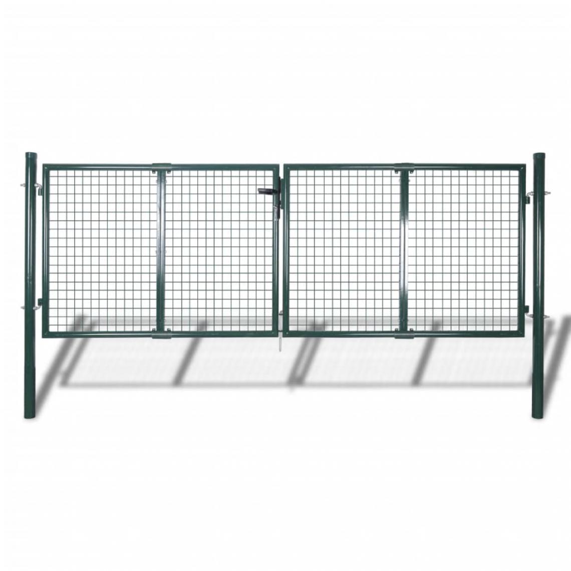 Chunhelife - Portail de clôture Acier 306x175 cm Vert - Portillon