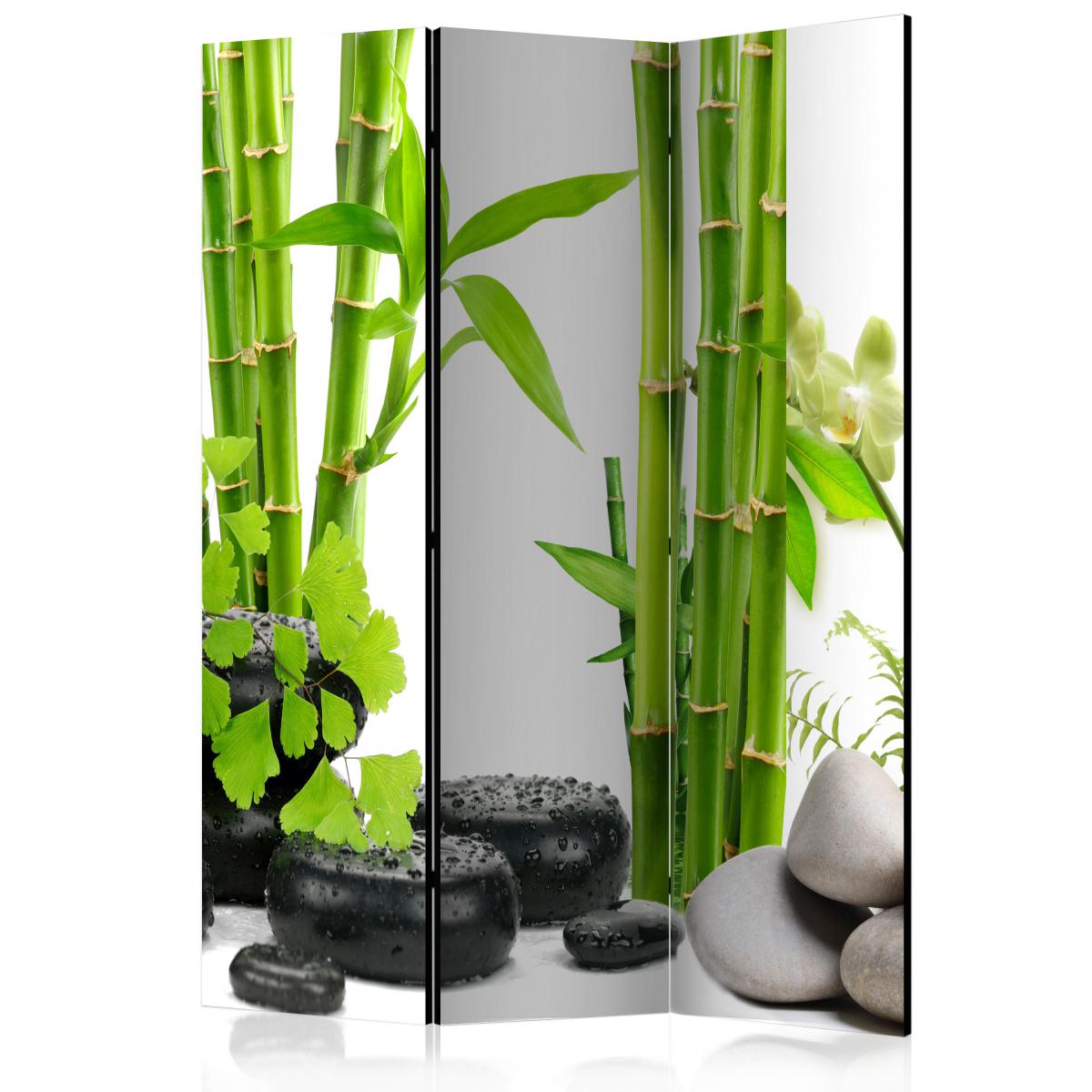 Bimago - Paravent 3 volets - Bamboos and Stones [Room Dividers] - Décoration, image, art | 135x172 cm | - Cloisons