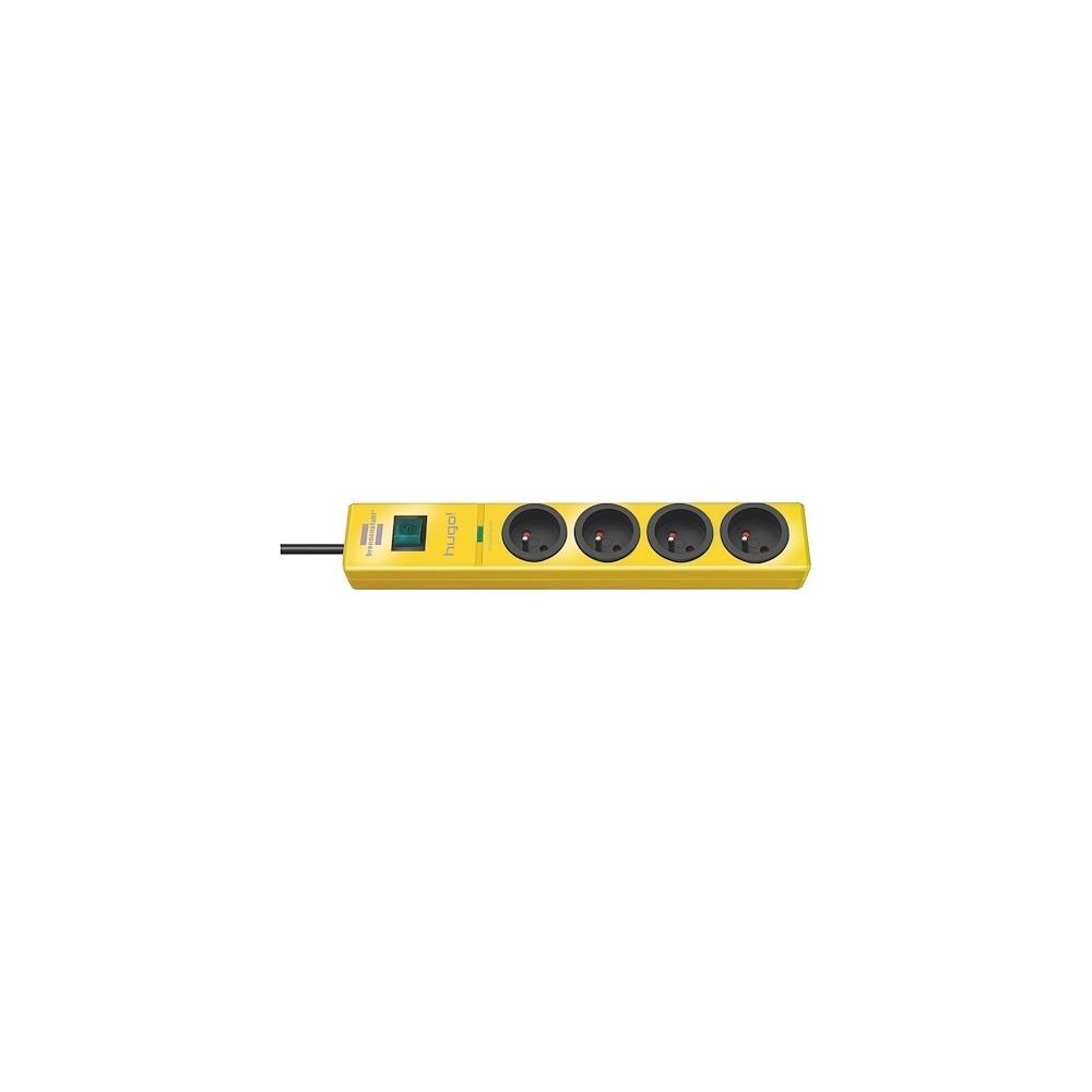 Brennenstuhl - Multiprise parafoudre 4 prises HUGO jaune - Blocs multiprises