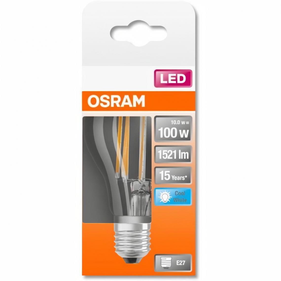 Osram - OSRAM Ampoule LED Standard clair filament 11W=100 E27 froid - Ampoules LED